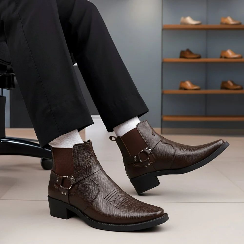JonasParamount Men’s Brown Buckle Chelsea Boots