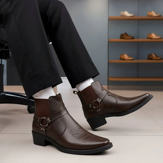 JonasParamount Men’s Brown Buckle Chelsea Boots