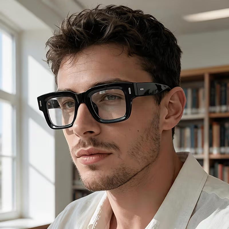 Retro Black Square Eyeglasses for Men and Women