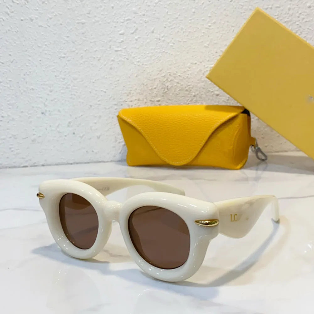 Vintage Thick Round Cat Eye Glasses for Women & Men