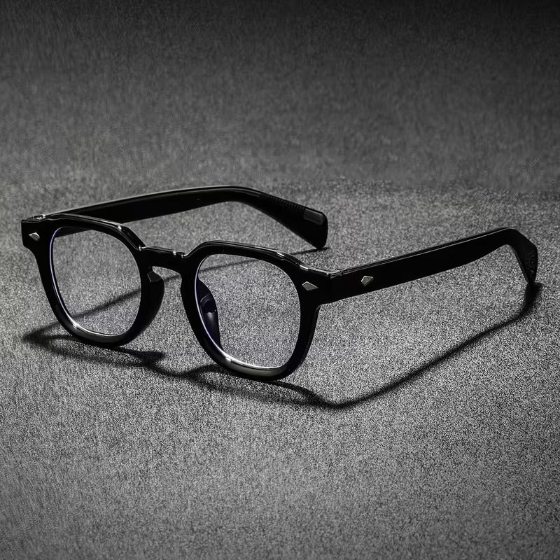 Men’s Black Square Eyeglass Frames | Retro Fashion Glasses
