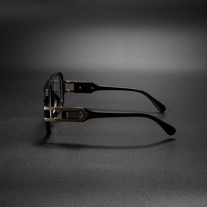 Rectangular Eyeglass Frames for Men & Women | Black & Gold