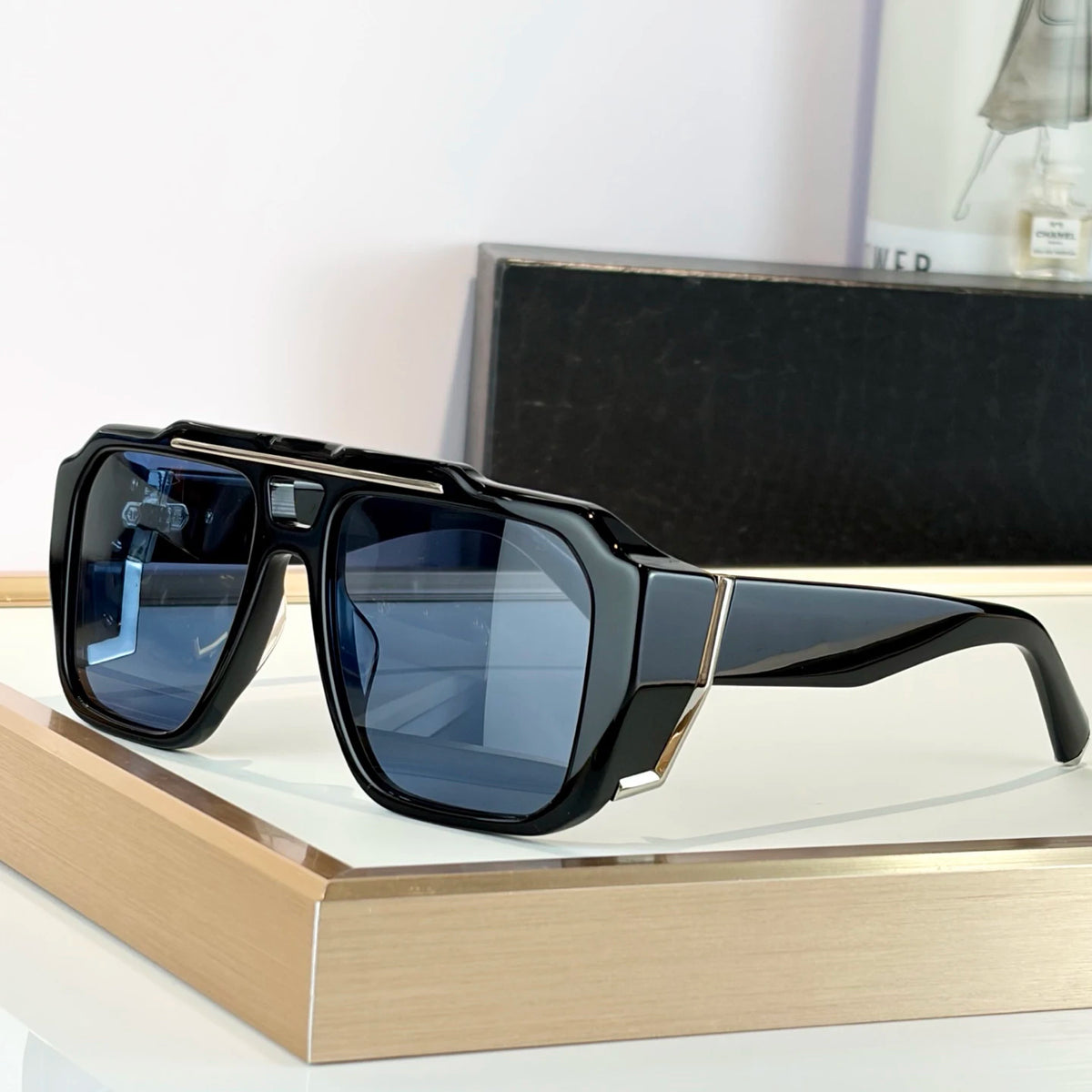 Oversized Square Double Bridge Sunglasses for Men & Women