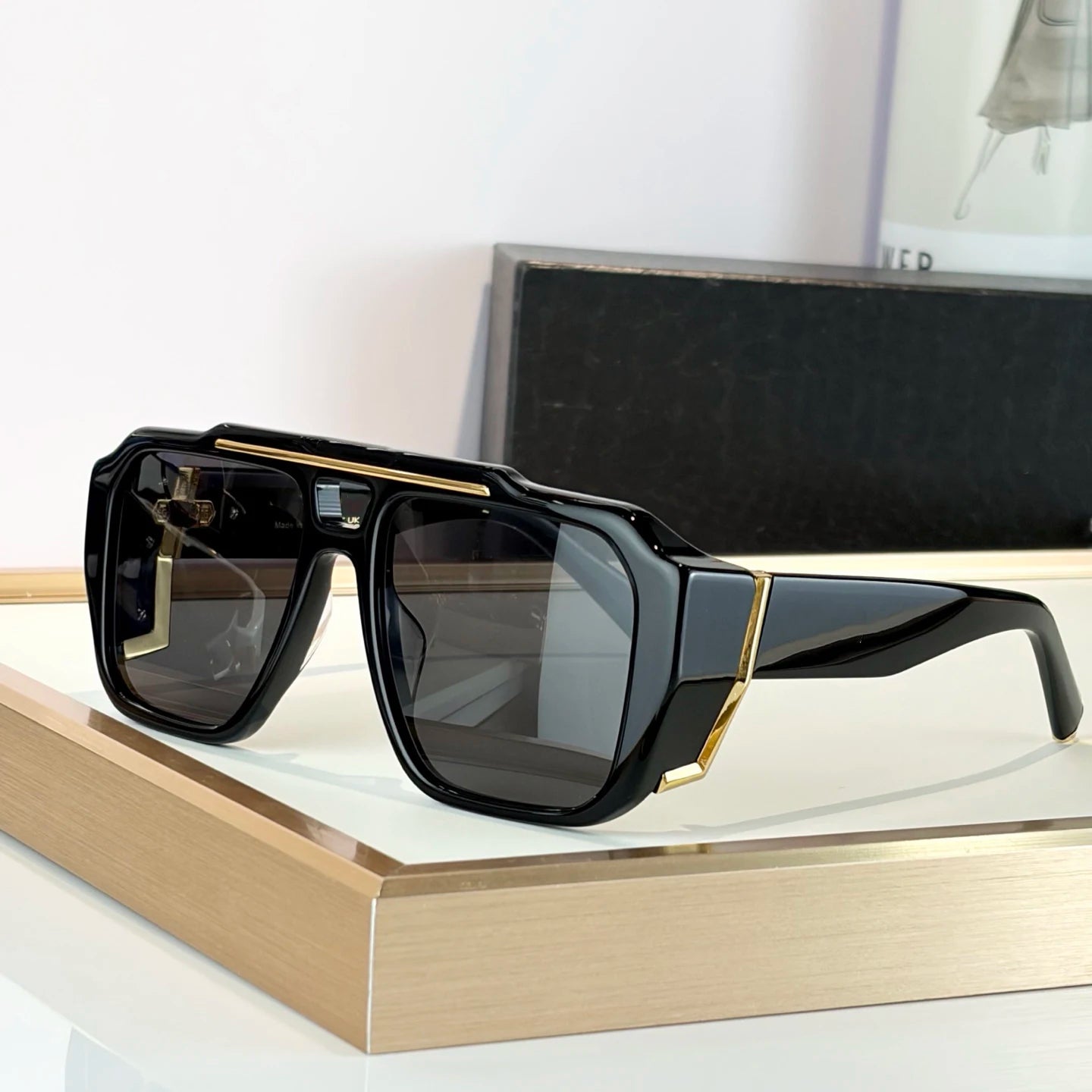 Oversized Square Double Bridge Sunglasses for Men & Women