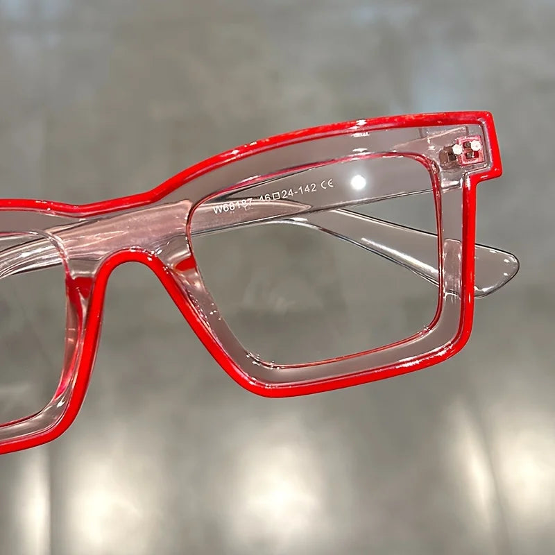 Neo Pixel Square Clear Glasses for Men and Women