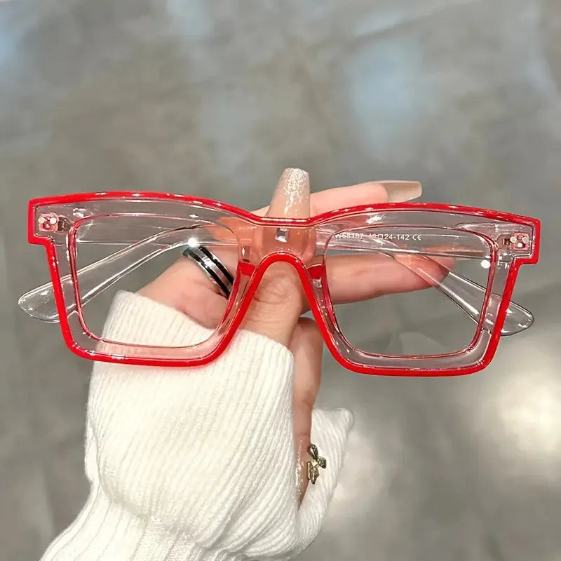 Neo Pixel Square Clear Glasses for Men and Women
