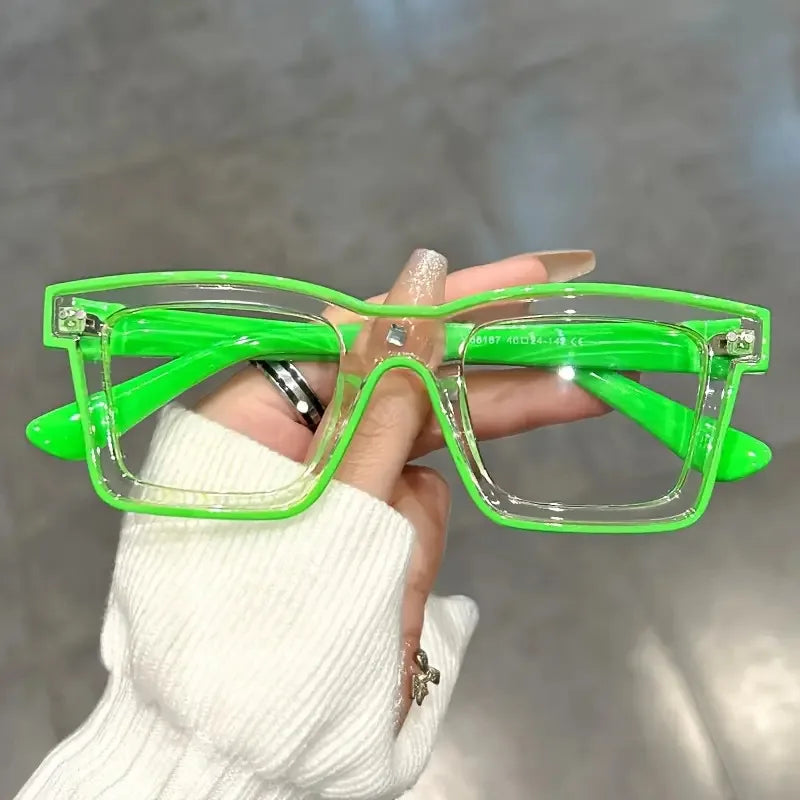 Neo Pixel Square Clear Glasses for Men and Women