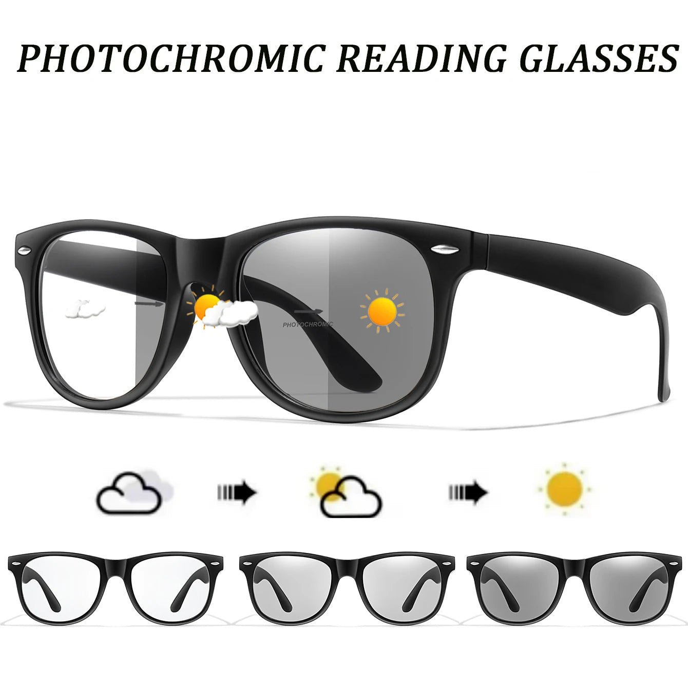 Classic Photochromic Reading Glasses for Men & Women