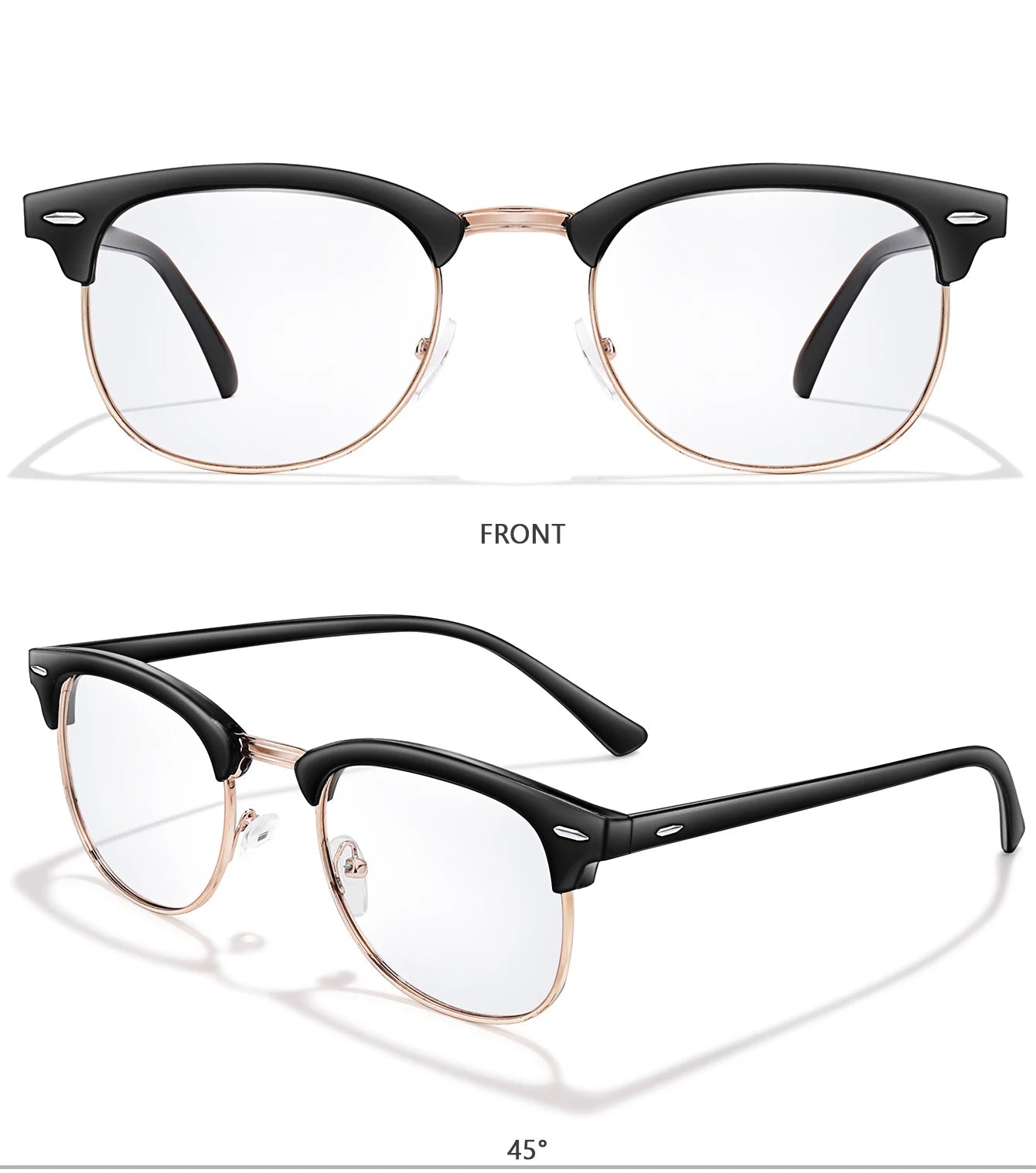 Photochromic Half Frame Reading Glasses for Men & Women