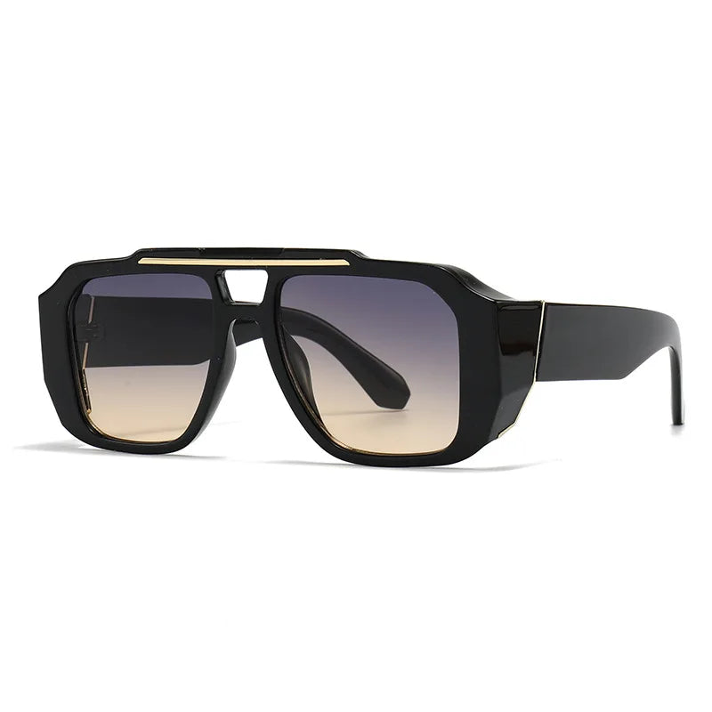 Oversized Square Double Bridge Sunglasses for Men & Women