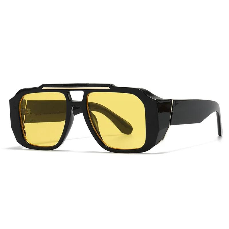 Oversized Square Double Bridge Sunglasses for Men & Women