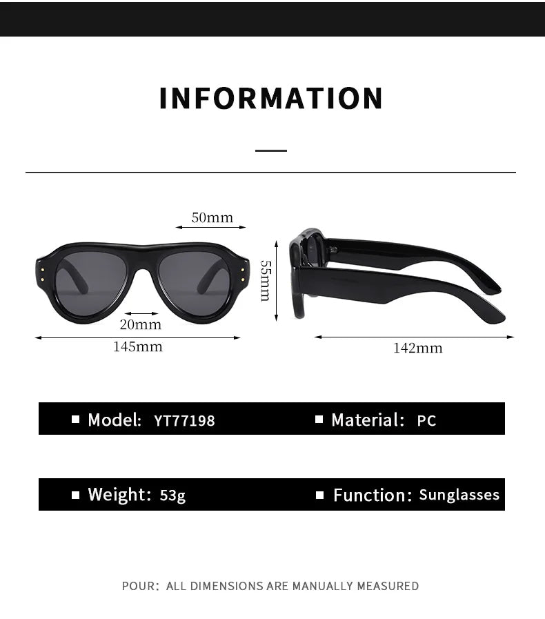 Premium Retro Oval Sunglasses for Men & Women