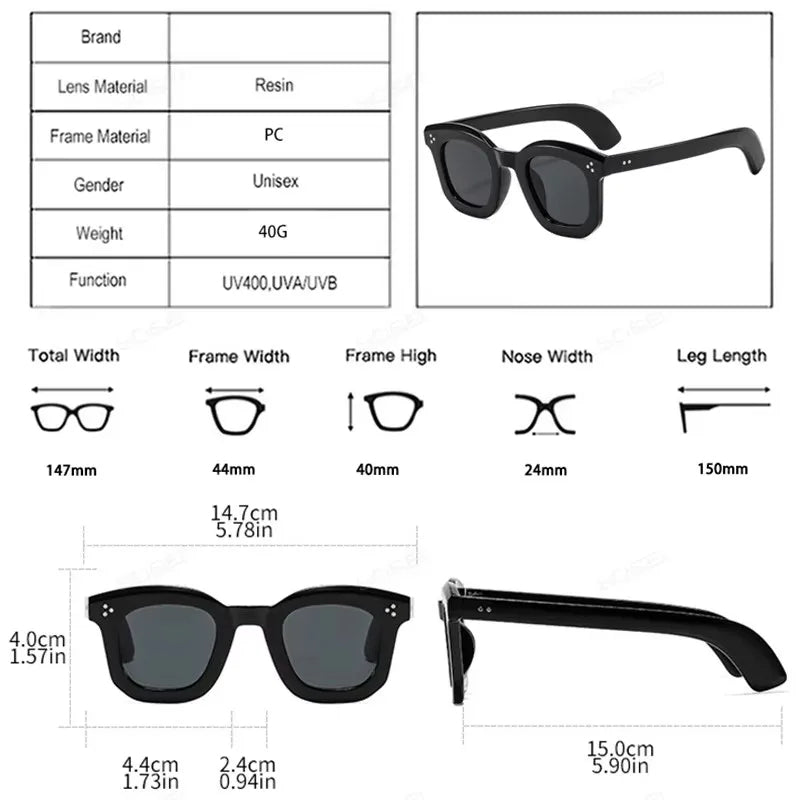 Thick Frame Premium Retro Square Sunglasses for Men & Women
