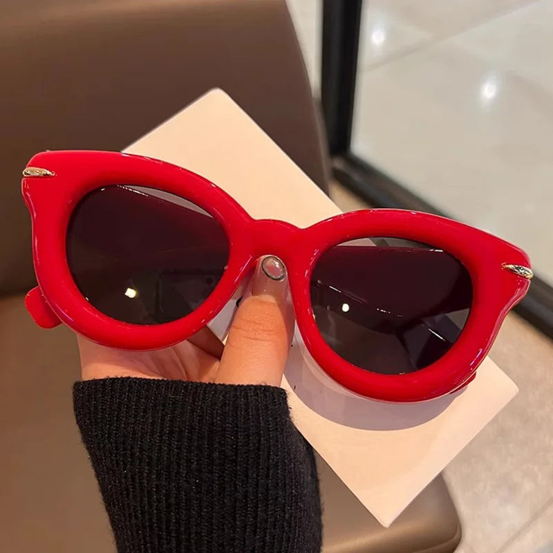Vintage Thick Round Cat Eye Glasses for Women & Men