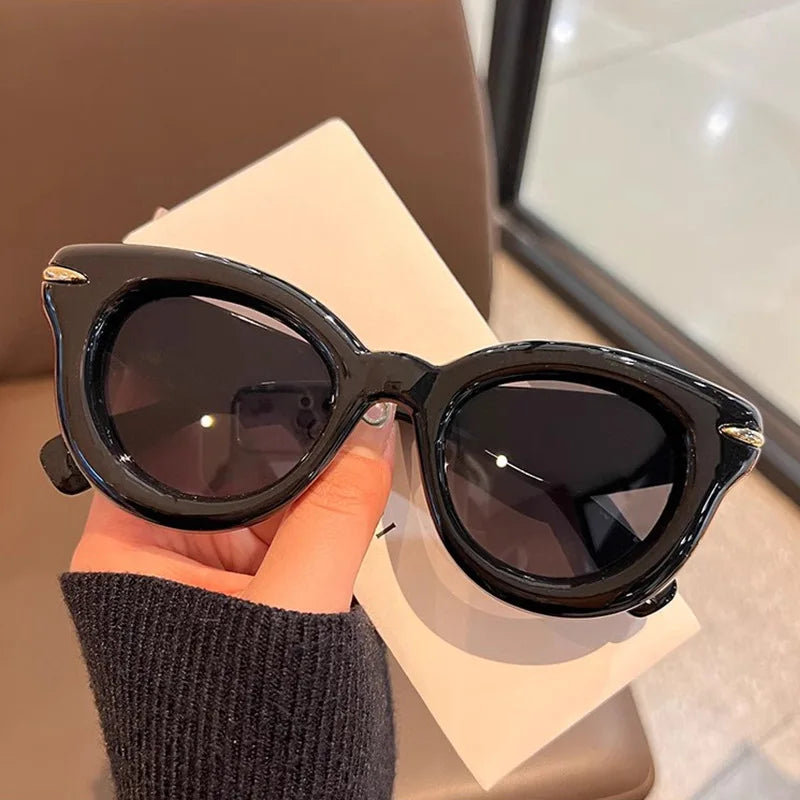 Vintage Thick Round Cat Eye Glasses for Women & Men