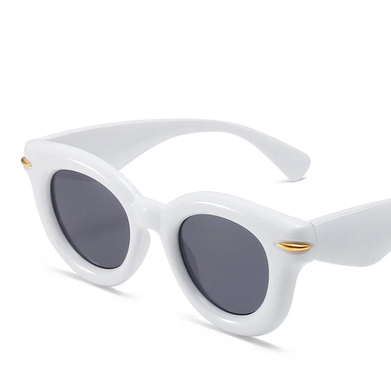 Vintage Thick Round Cat Eye Glasses for Women & Men