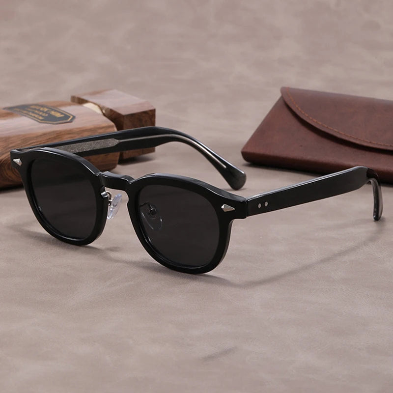 Classic Vintage Rivet Round Sunglasses for Men & Women | UV400 TAC Lenses