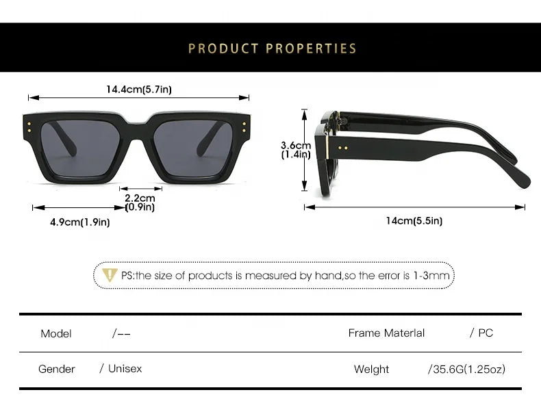 Retro Small Frame Vintage Square Sunglasses for Men and Women