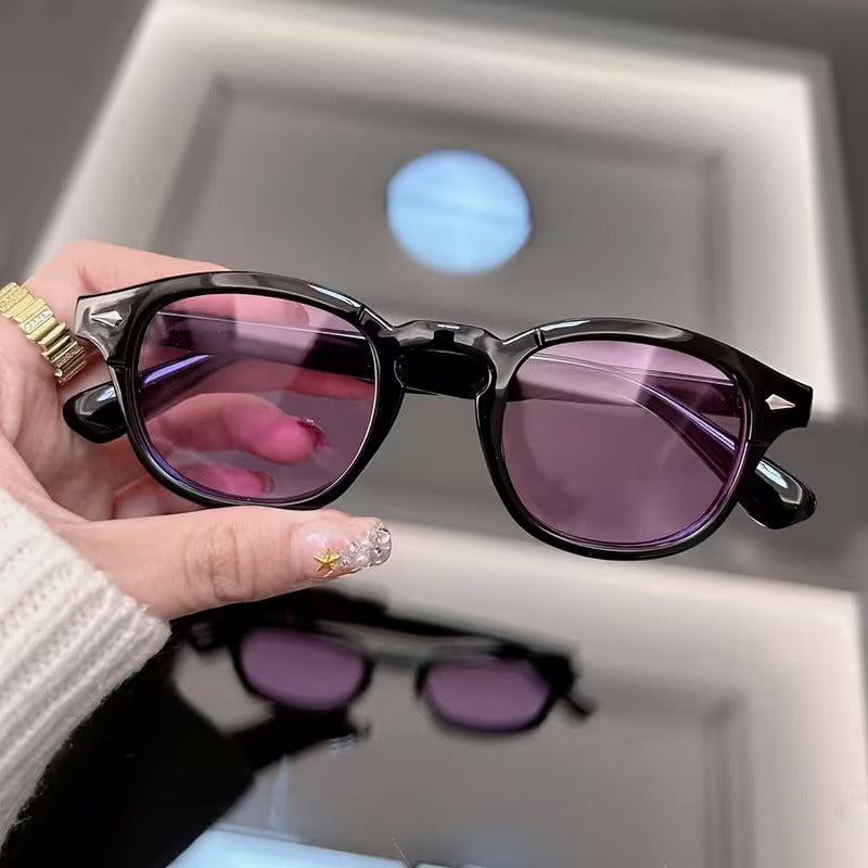 Vintage Oval Slim Frame Sunglasses for Men & Women