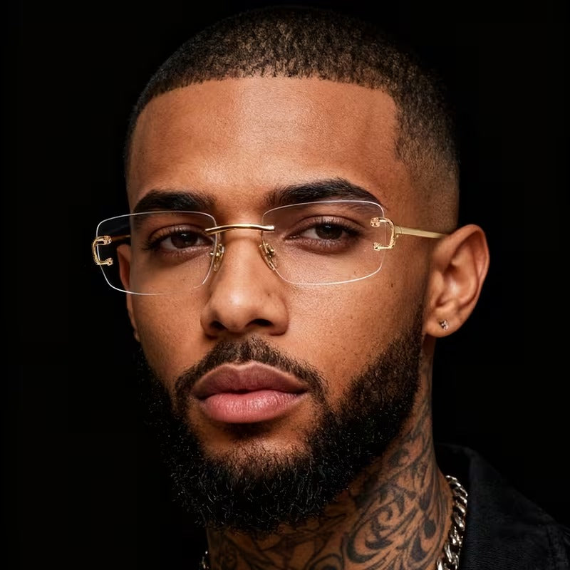 Luxury Rimless Square Eyeglasses for Men & Women