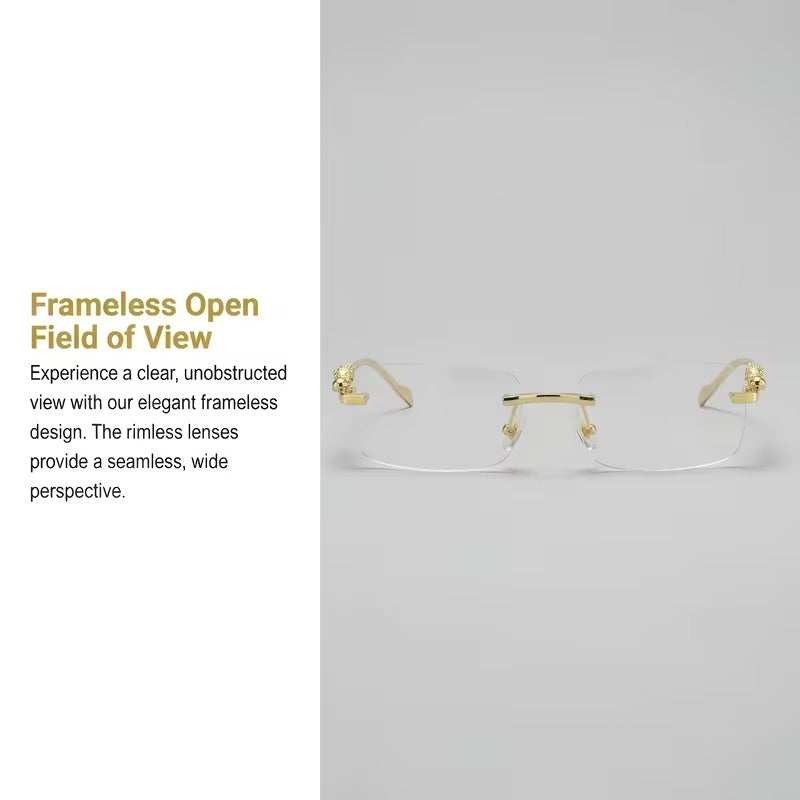 Cheetah Rimless Glasses for Men & Women | Fashion Eyewear