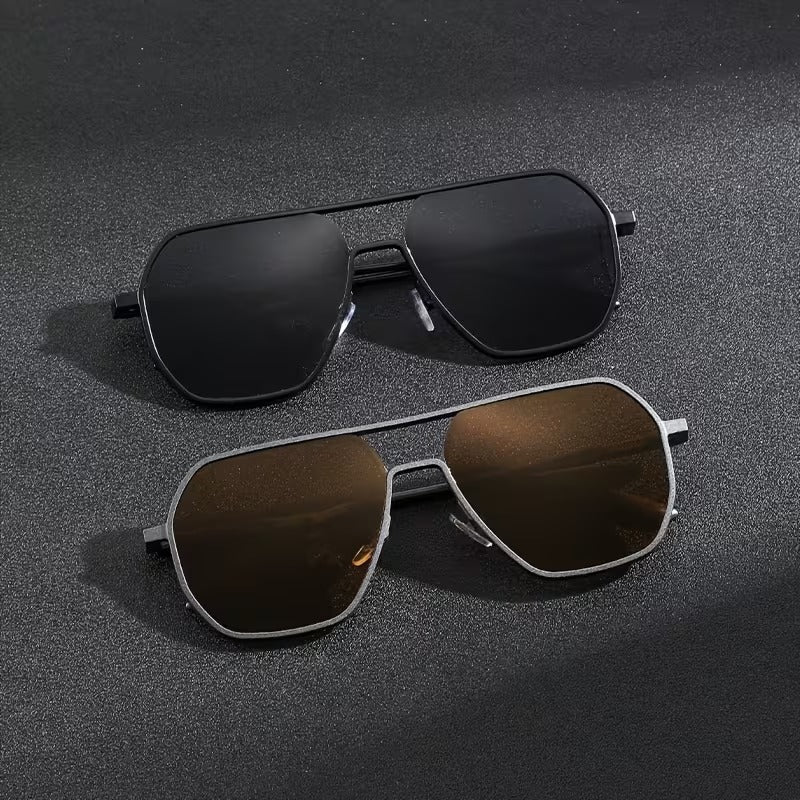 Double Bridge Metal Frame Sunglasses for Men & Women