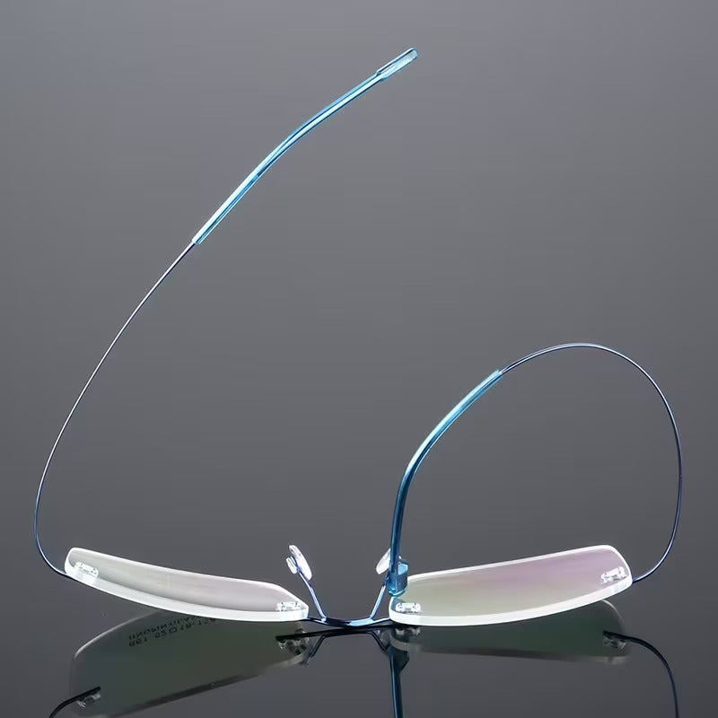 Titanium Alloy Ultra-Light Rimless Square Eyeglasses for Men & Women