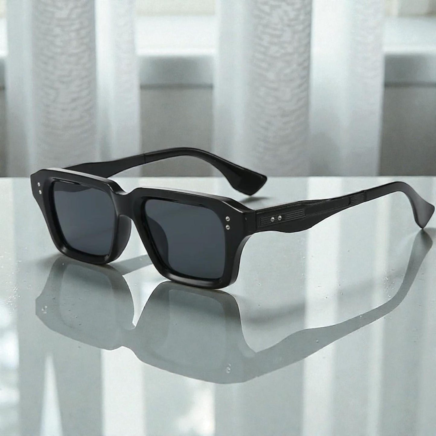 Premium Vintage Rivet Square Sunglasses for Men & Women
