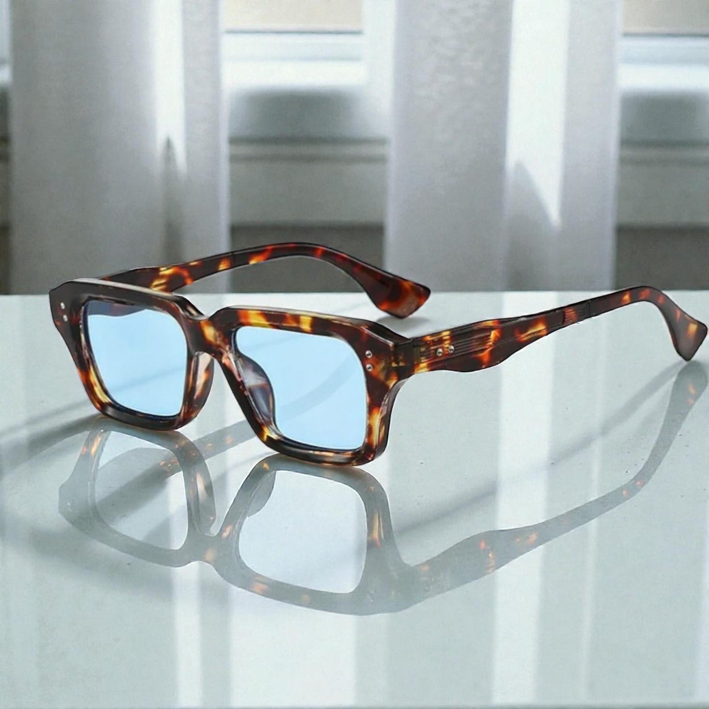 Premium Vintage Rivet Square Sunglasses for Men & Women