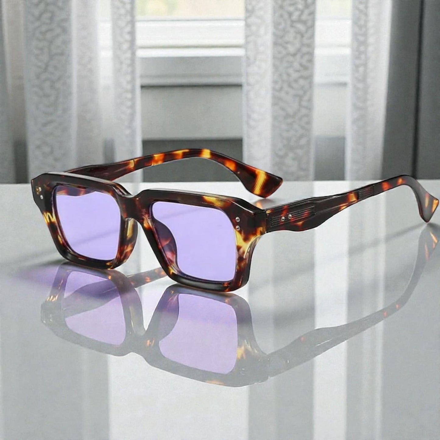 Premium Vintage Rivet Square Sunglasses for Men & Women