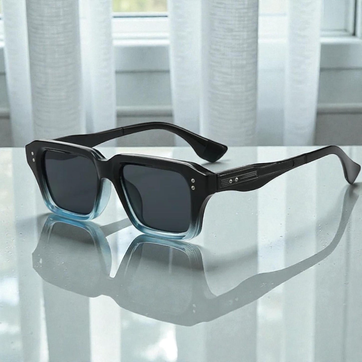 Premium Vintage Rivet Square Sunglasses for Men & Women