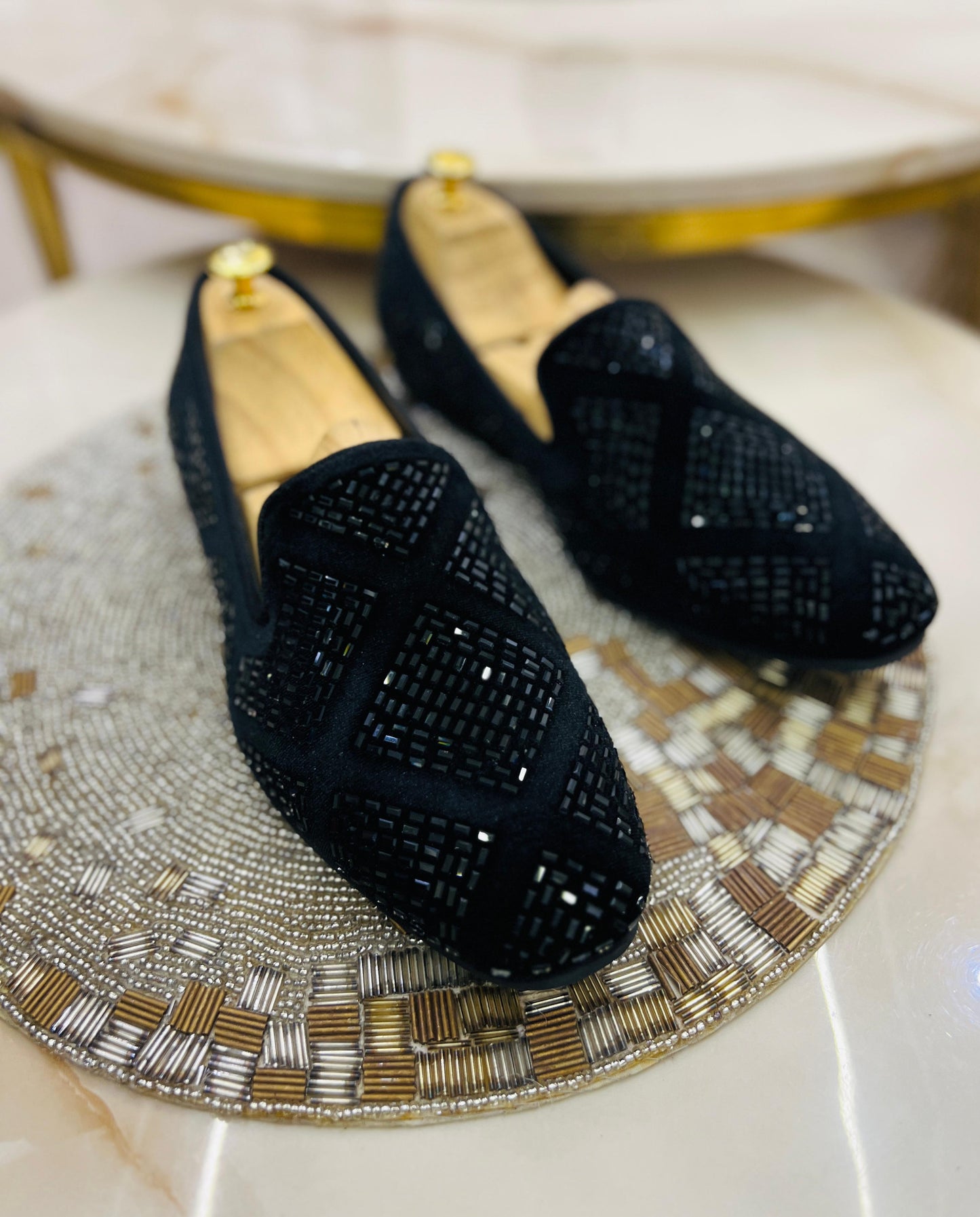 Stylish Black Studded Moccasins Men's Fashion Wedding Rivet Leather High Quality Slip On Flat Loafer-Jonas Paramount