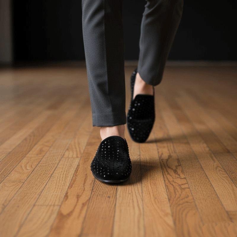 Handmade Velvet Slippers with Premium Studded Design – JonasParamount