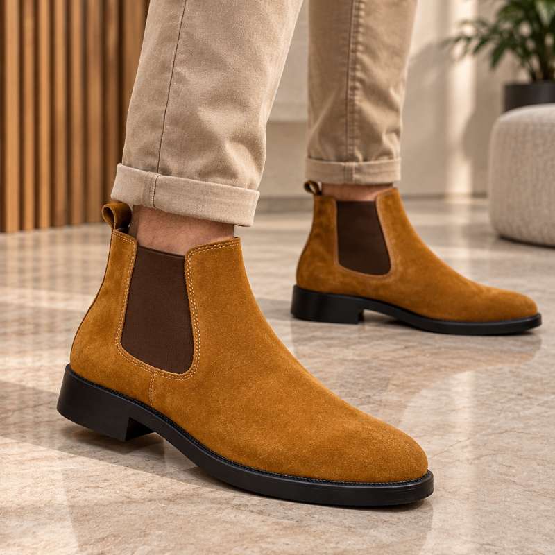 Men’s Premium Suede Chelsea Boots –Suede Leather | Handmade Leather Sole