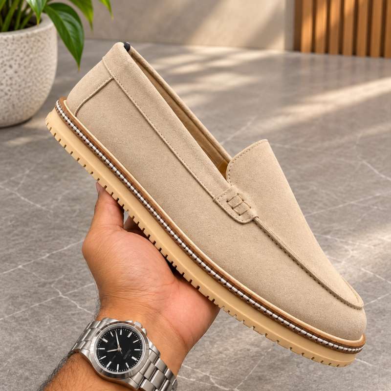Premium Men's Leather Slip-On Loafers | Handmade TPR Sole | Casual Shoes