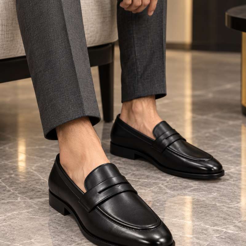 Men's Premium Moccasin Loafers | Handmade Faux Leather Slip-On Shoes