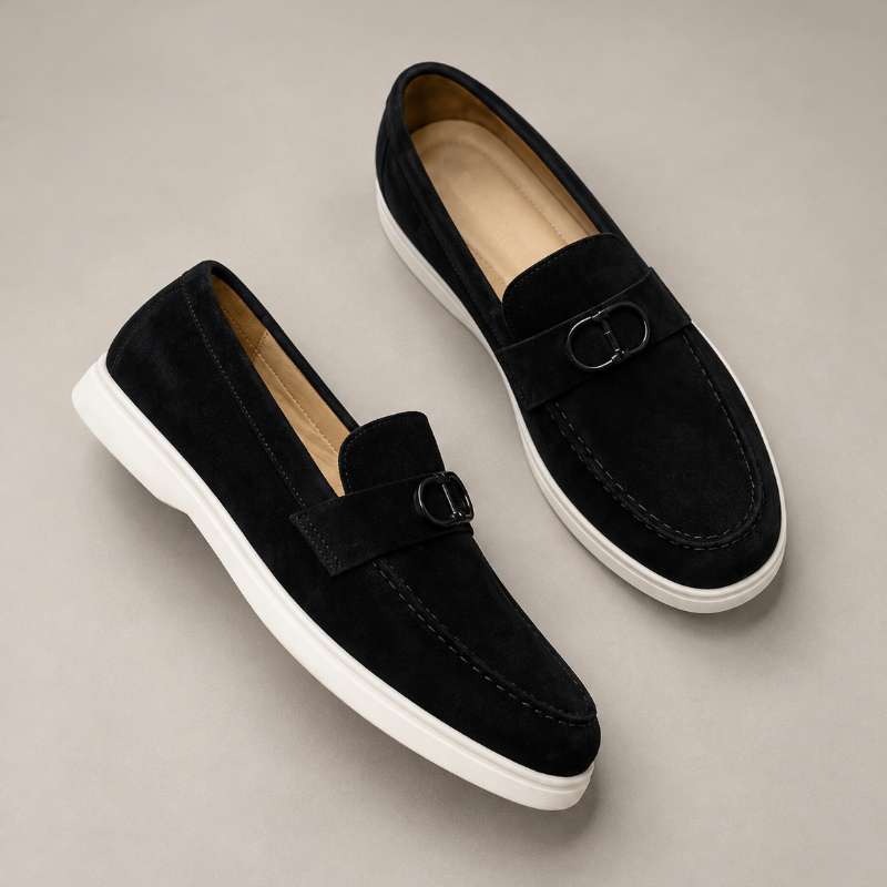 Premium Genuine Leather Slip-On Loafers for Men | Handmade TPR Sole Casual & Formal Shoes