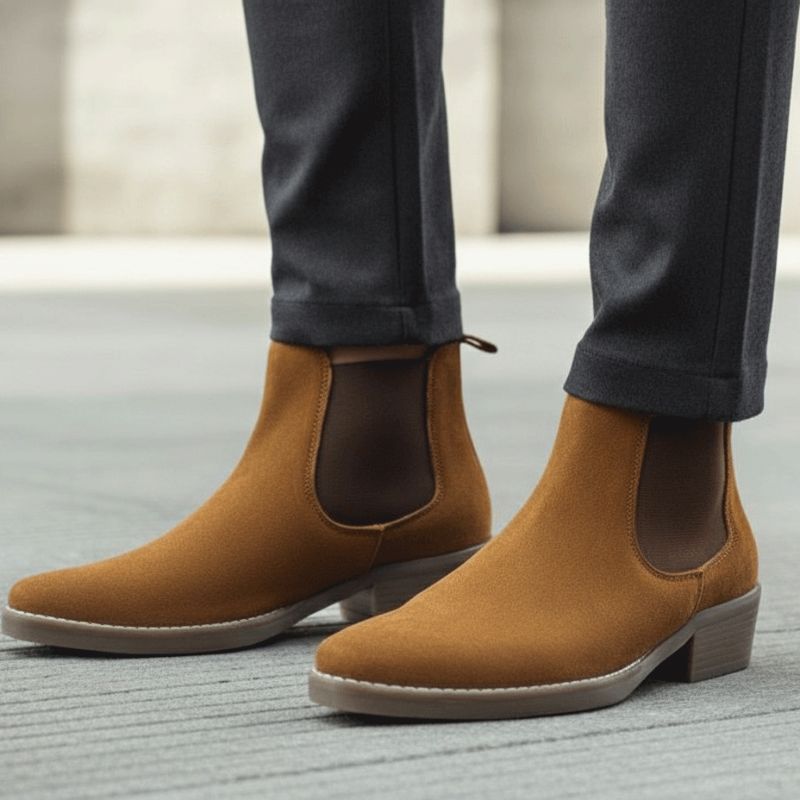 JonasParamount Premium Tan Suede Boots – Handmade Leather Sole