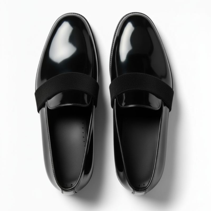JonasParamount Men’s Suede Patent Moccasins – Shiny Finish with Suede Touch