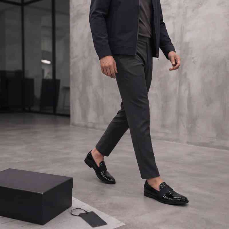 Premium Men's Patent Leather Loafers | Handmade Formal Slip-On Shoes