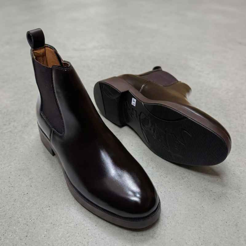 Men’s Premium Chelsea Boots – Sleek Black Faux Leather Ankle Boots with Elastic Side & Handmade TPR Sole