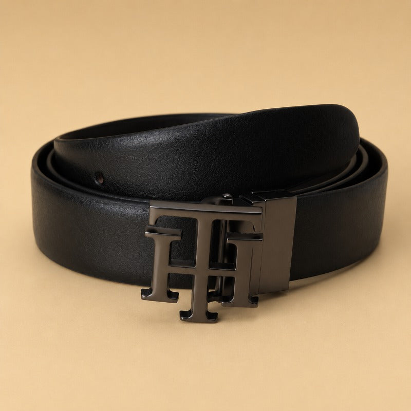 Black Regal Monogram Reversible Belt for Men