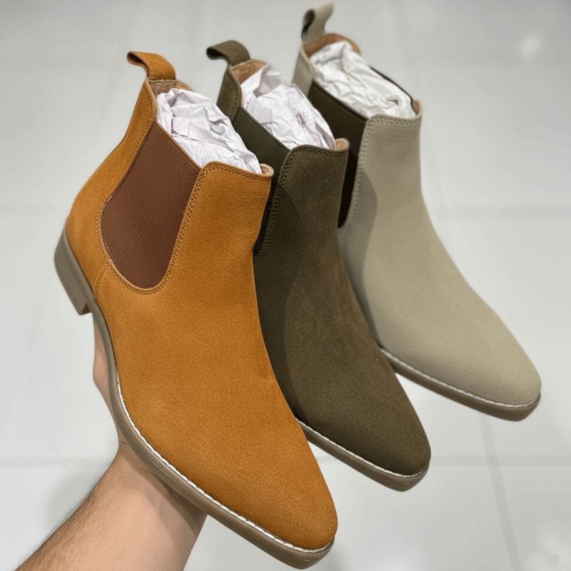 JonasParamount Premium Beige Suede Boots – Handmade Leather Sole