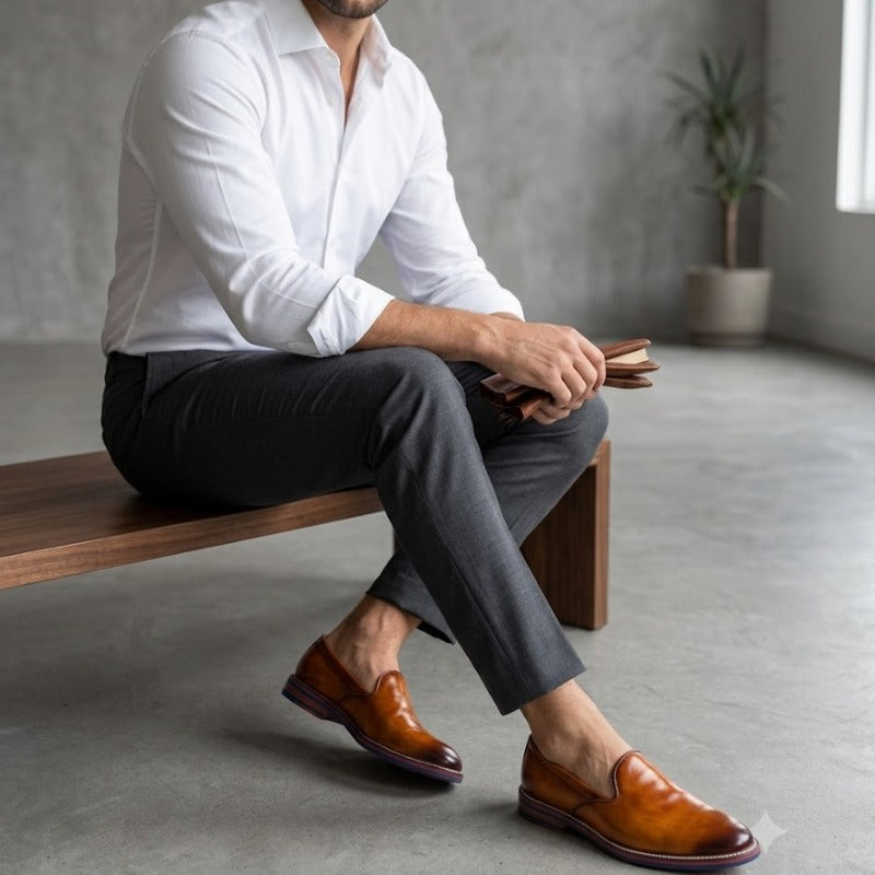 Men's Premium Slip-On Formal Shoes – Wrinkle-Free Faux Leather Office & Party Wear Shoes