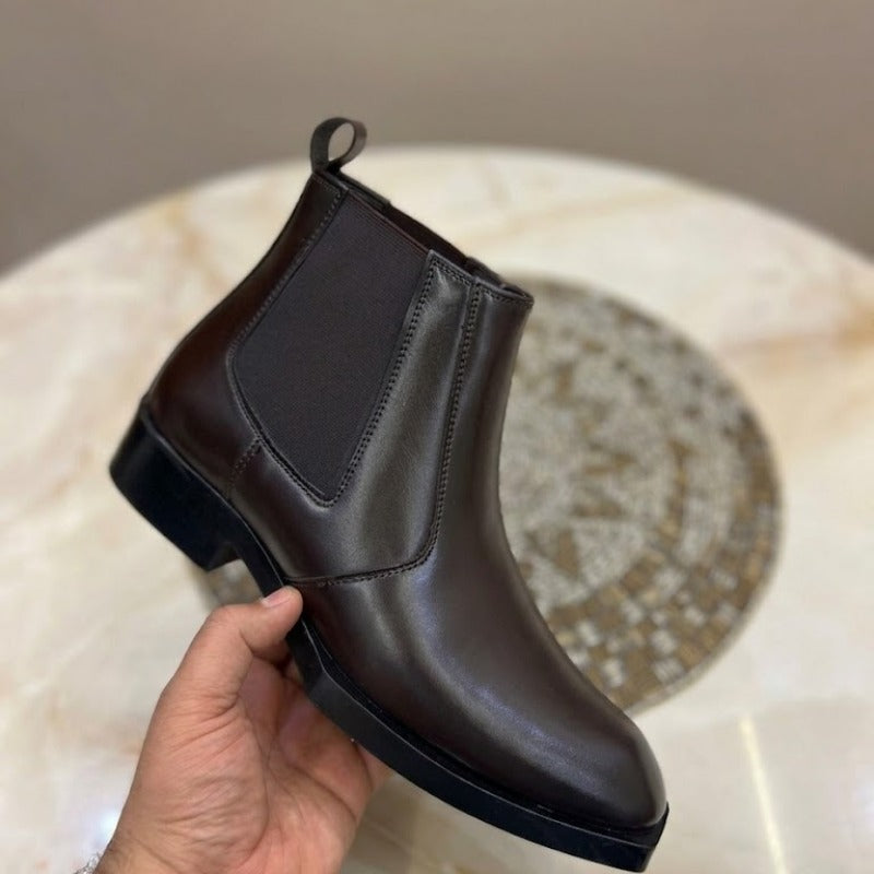 Wrinkle-Free Faux Leather Ankle Boots with Comfortable TPR Sole