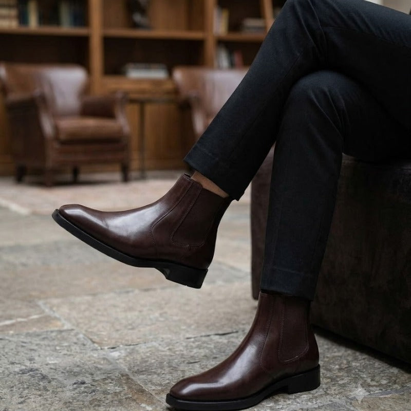Wrinkle-Free Faux Leather Ankle Boots with Comfortable TPR Sole
