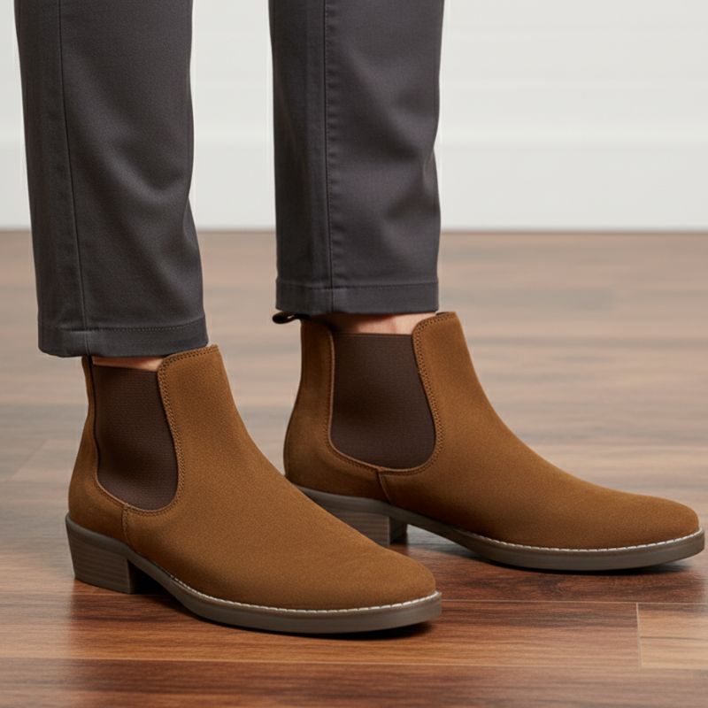 JonasParamount Premium Tan Suede Boots – Handmade Leather Sole