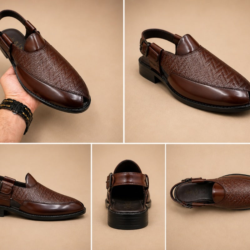 Premium Woven Peshawari Sandal for Men – Faux Leather Ethnic Sandals