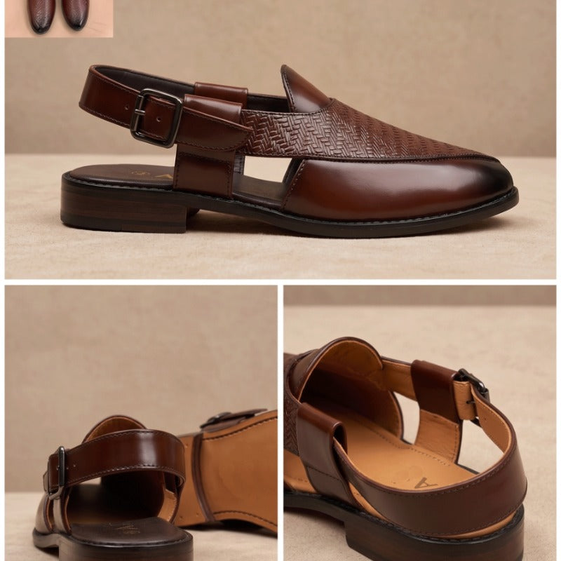 Premium Woven Peshawari Sandal for Men – Faux Leather Ethnic Sandals
