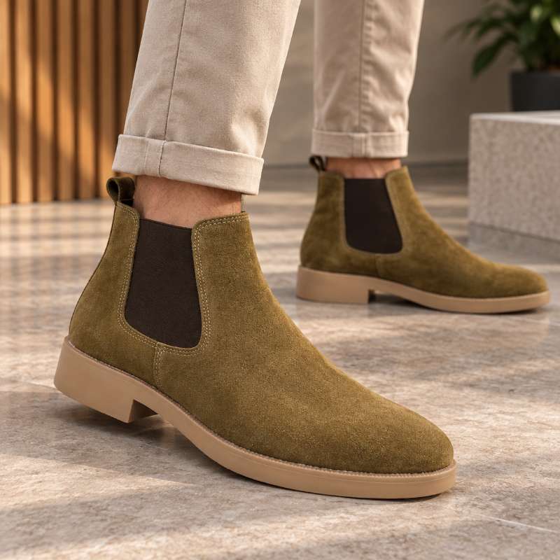 Men’s Premium Suede Chelsea Boots –Suede Leather | Handmade Leather Sole